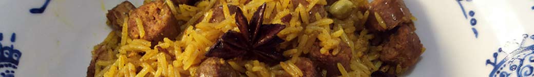 Arroz basmati estilo biryani. Cabecera de la web.
