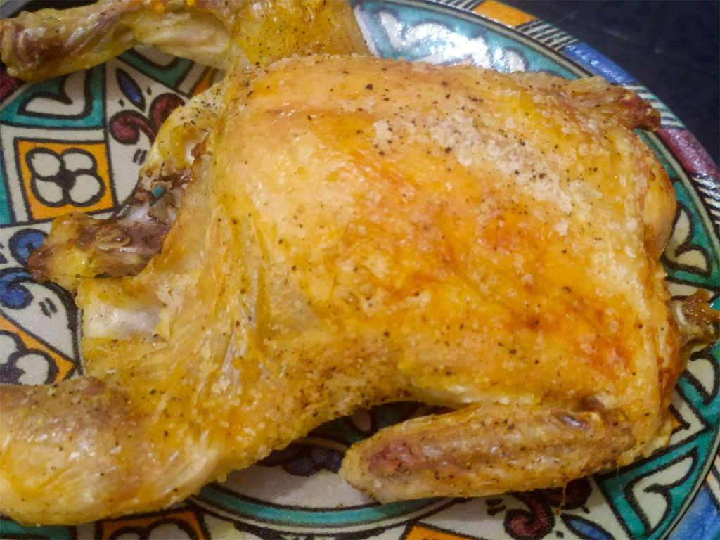Pollo asado al horno con limón