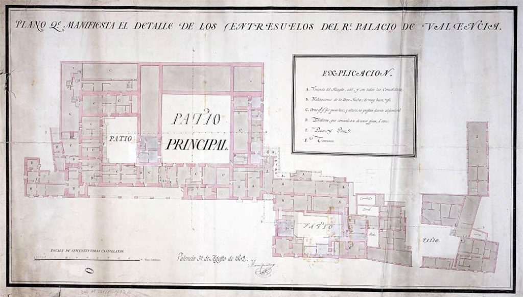 Planos del Palau del Real de Valencia. M. Cavallero.