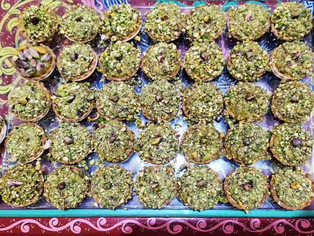 Dulces andalusíes de pistacho del restaurante Balansiya. Valencia.